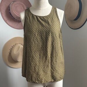 Ann Taylor Factory Khaki Polka Dot Tank Top